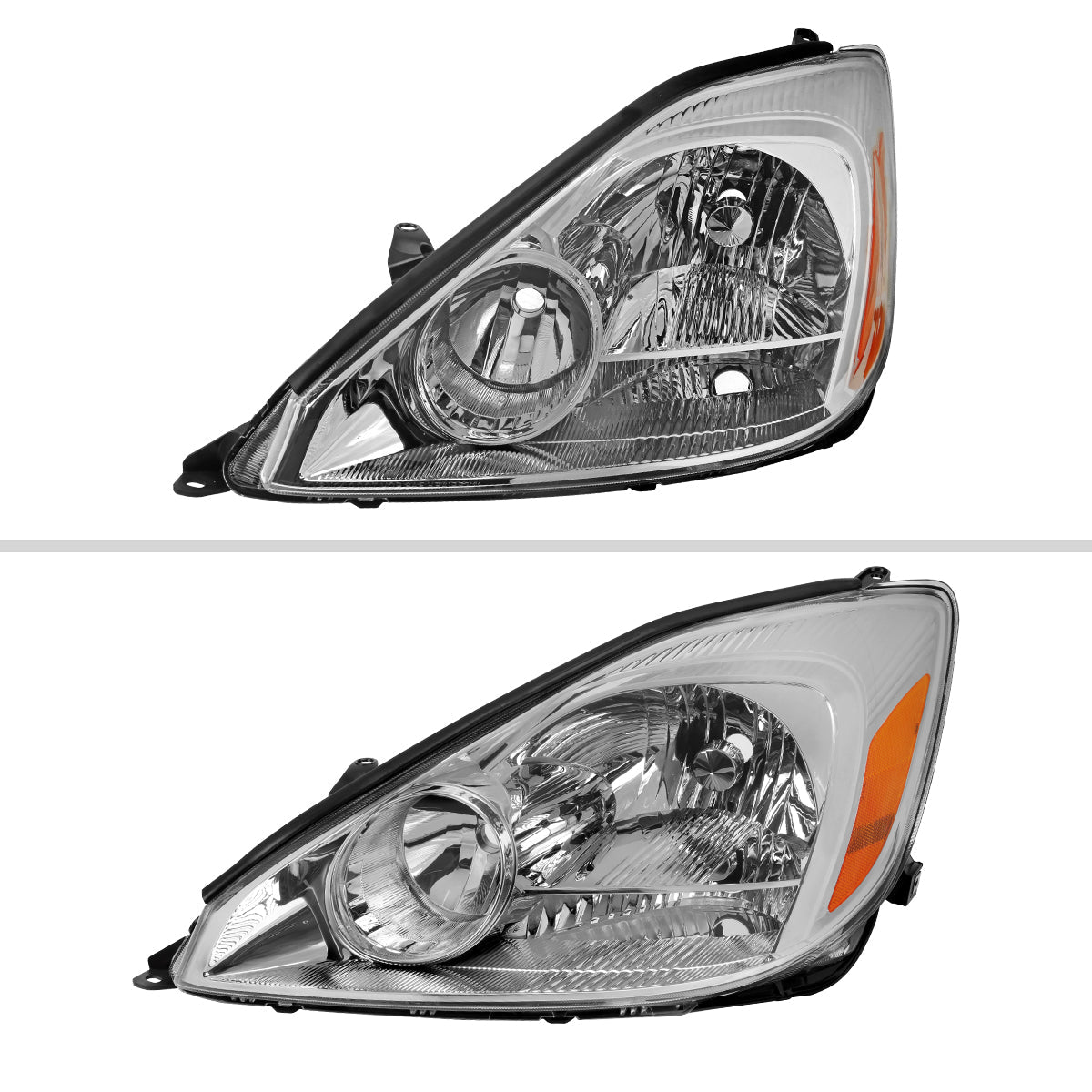 Spec-D 04-05 Toyota Sienna Headlights OEM Style Clear Amber