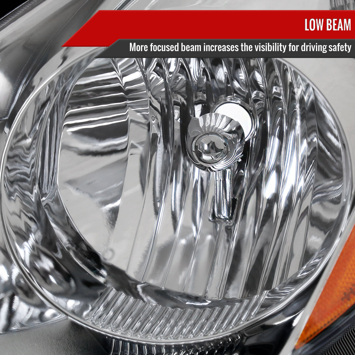 Spec-D 06-10 Sienna Headlights OEM Style Amber Reflector Chrome