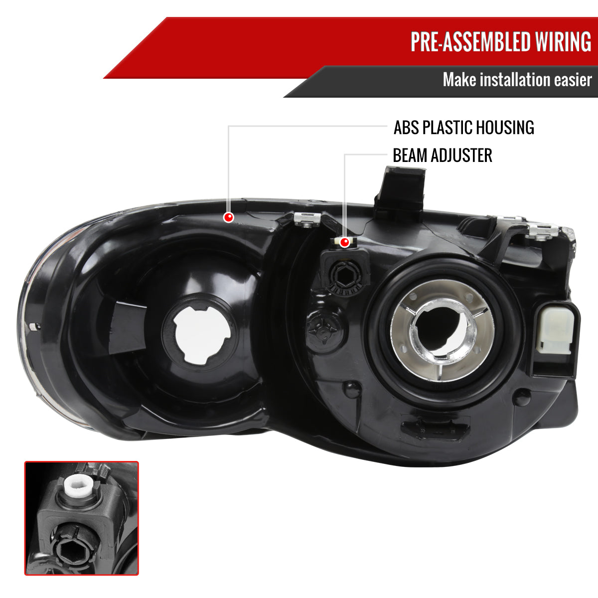 Spec-D 05-07 Chrysler Town & Country Headlights OEM Style Black