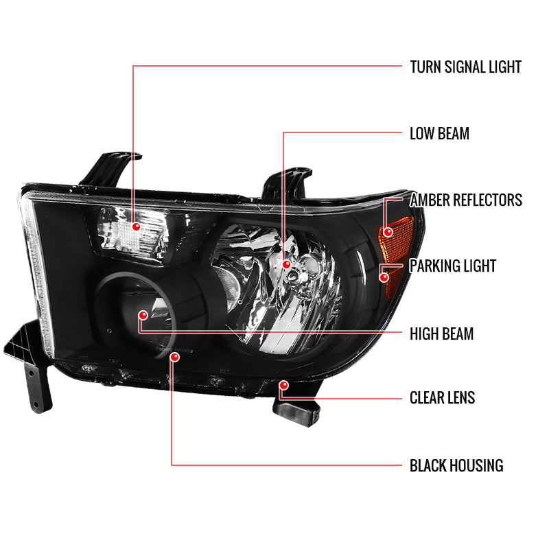 Spec-D 07-14 Chevy Avalanche/Tahoe/Suburban Headlights OEM Style Black