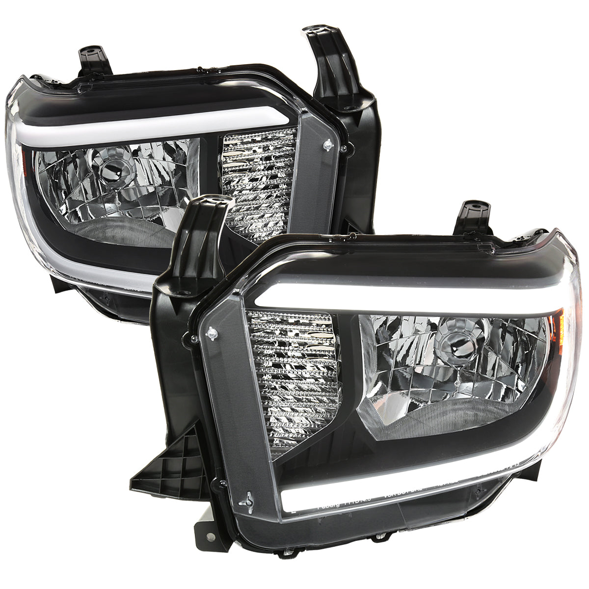 Spec-D 14-21 Tundra Headlights LED Bar OEM Style Black
