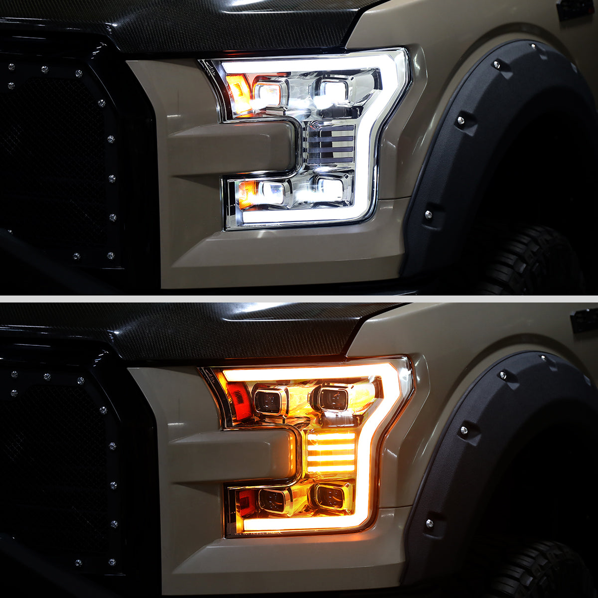 Spec-D 15-17 Ford F-150 Headlights Full LED Switchback Sequential.