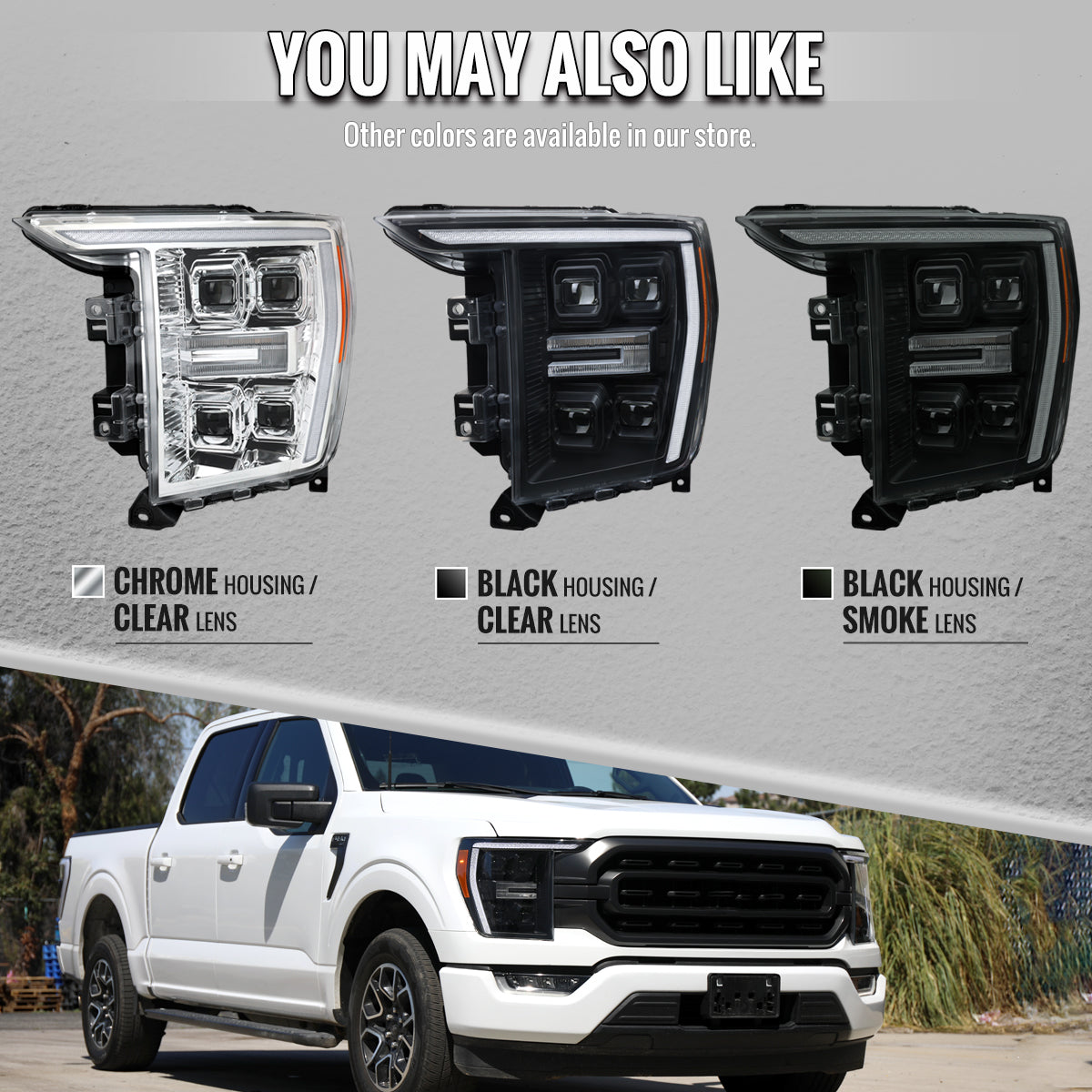 Spec-D 21-23 F-150 SEQ LED Projector Headlights OEM LED Smoked