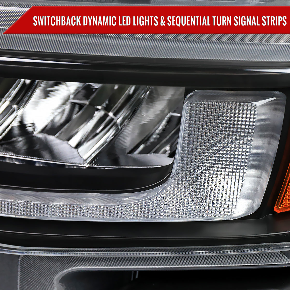 Spec-D 19-21 Chevy Silverado 1500 Headlights with SEQ Turns Black