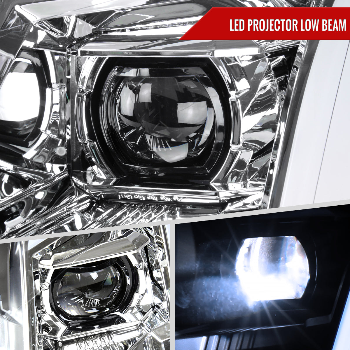 Spec-D 10-16 Cadillac SRX Projector Headlights Full SEQ LED DRL Chrome