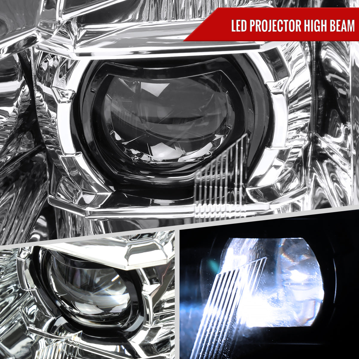 Spec-D 10-16 Cadillac SRX Projector Headlights Full SEQ LED DRL Chrome