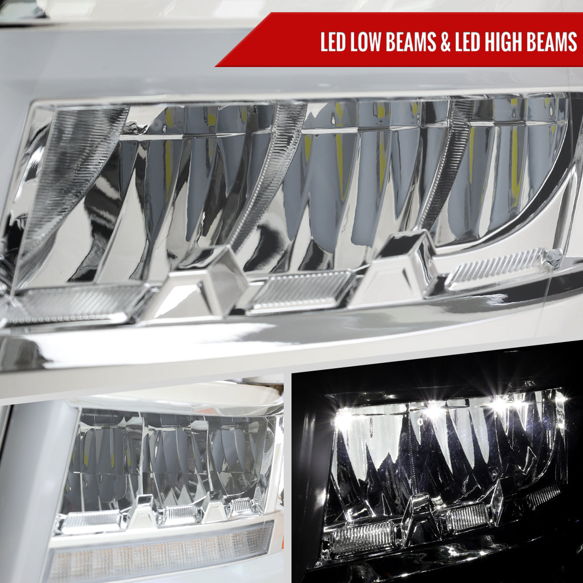 Spec-D 15-20 Chevy Tahoe Suburban Headlights Sequential Chrome/Clear
