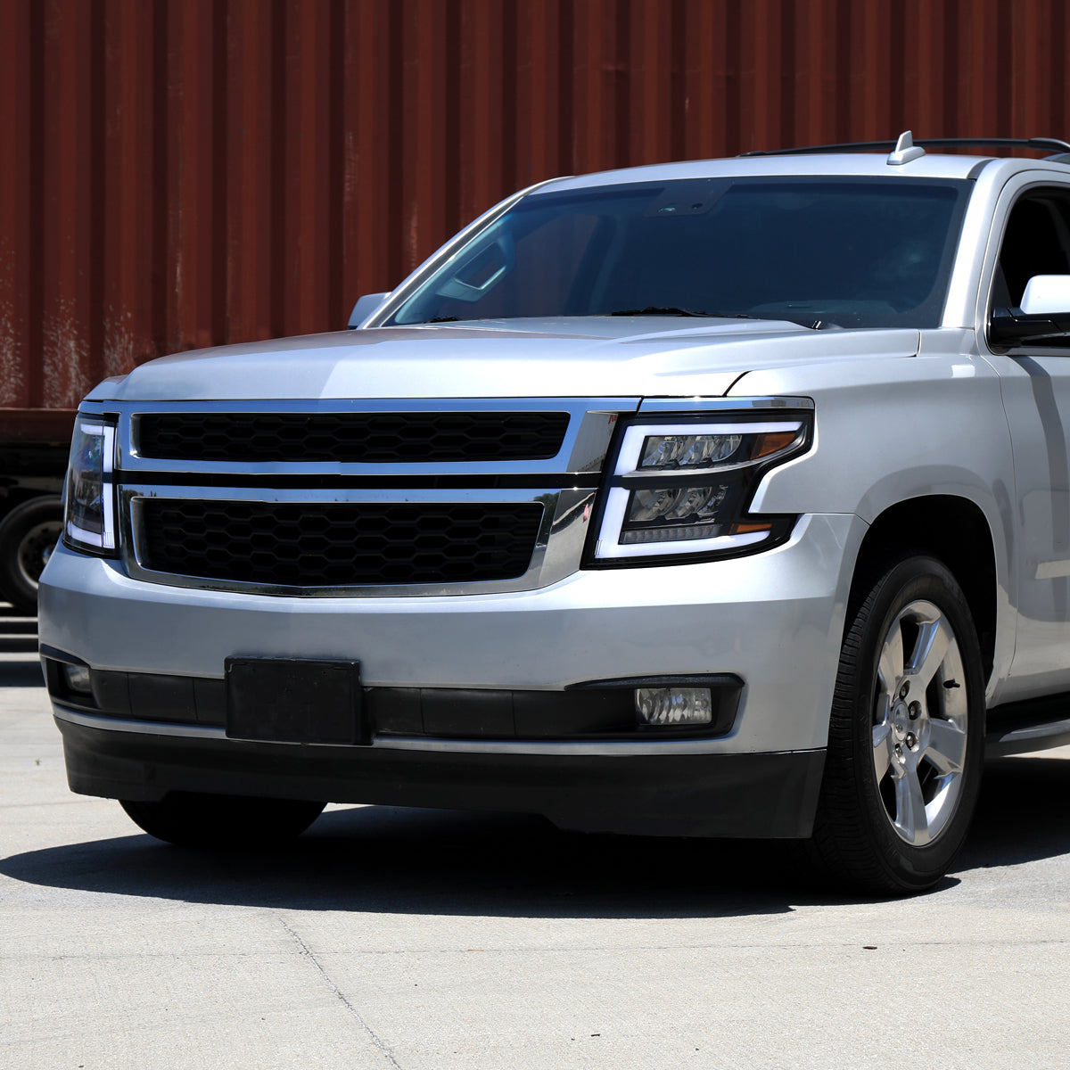 Spec-D 15-20 Chevy Tahoe Suburban Full DRL SEQ Matte Headlights Black