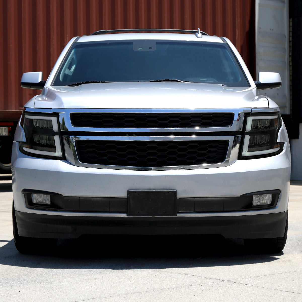 Spec-D 15-20 Chevy Tahoe Suburban Full DRL SEQ Headlights Black/Smoked