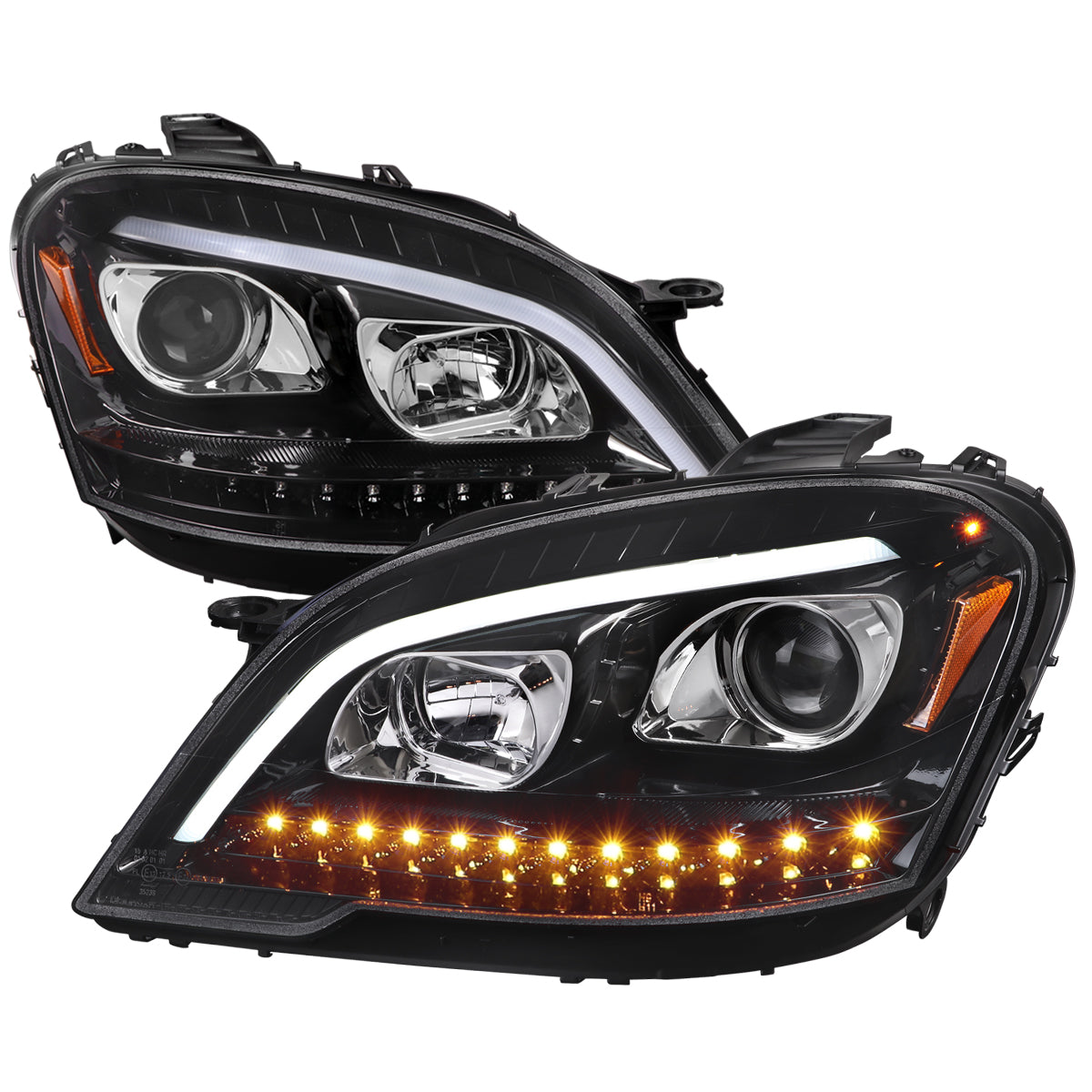 Spec-D 09-11 Benz W164 ML-Class Headlights Sequetial LED Glossy Black
