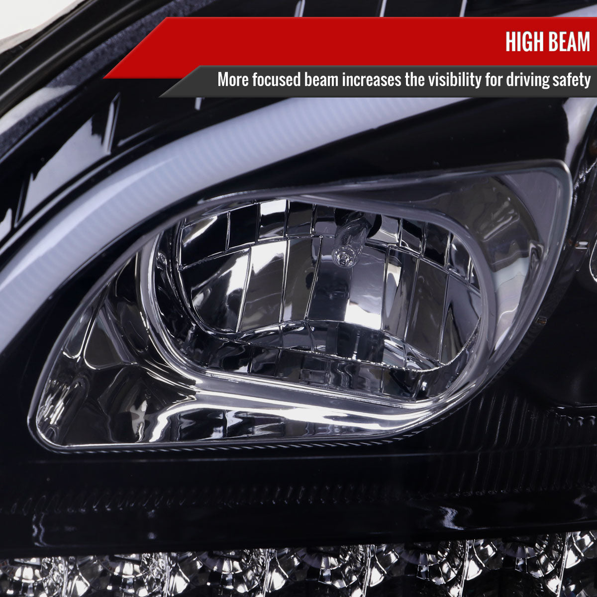 Spec-D 09-11 Benz W164 ML-Class Sequetial LED Headlights Black/Smoked