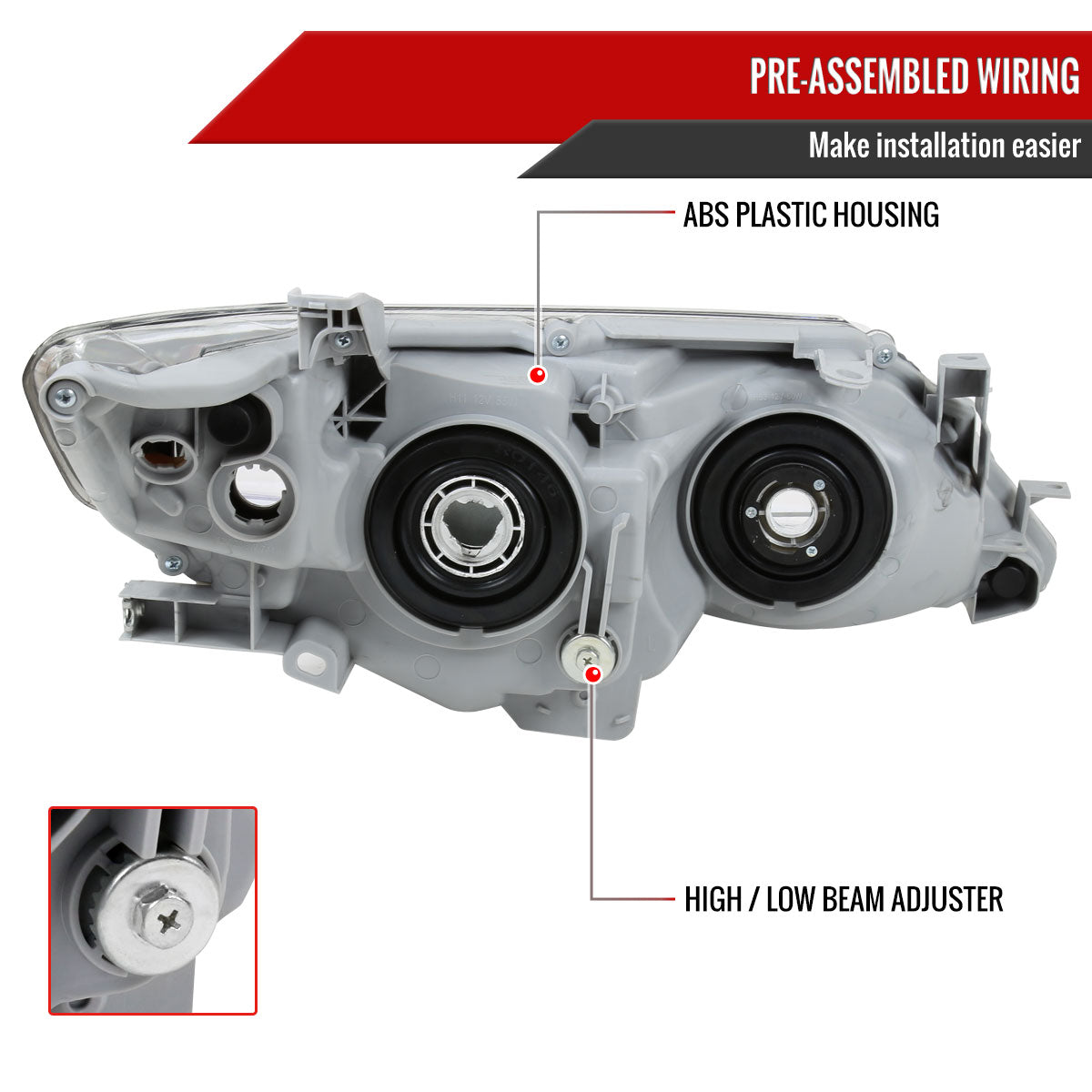 Spec-D 12-14 Toyota Camry Driver Projector Black Replacement