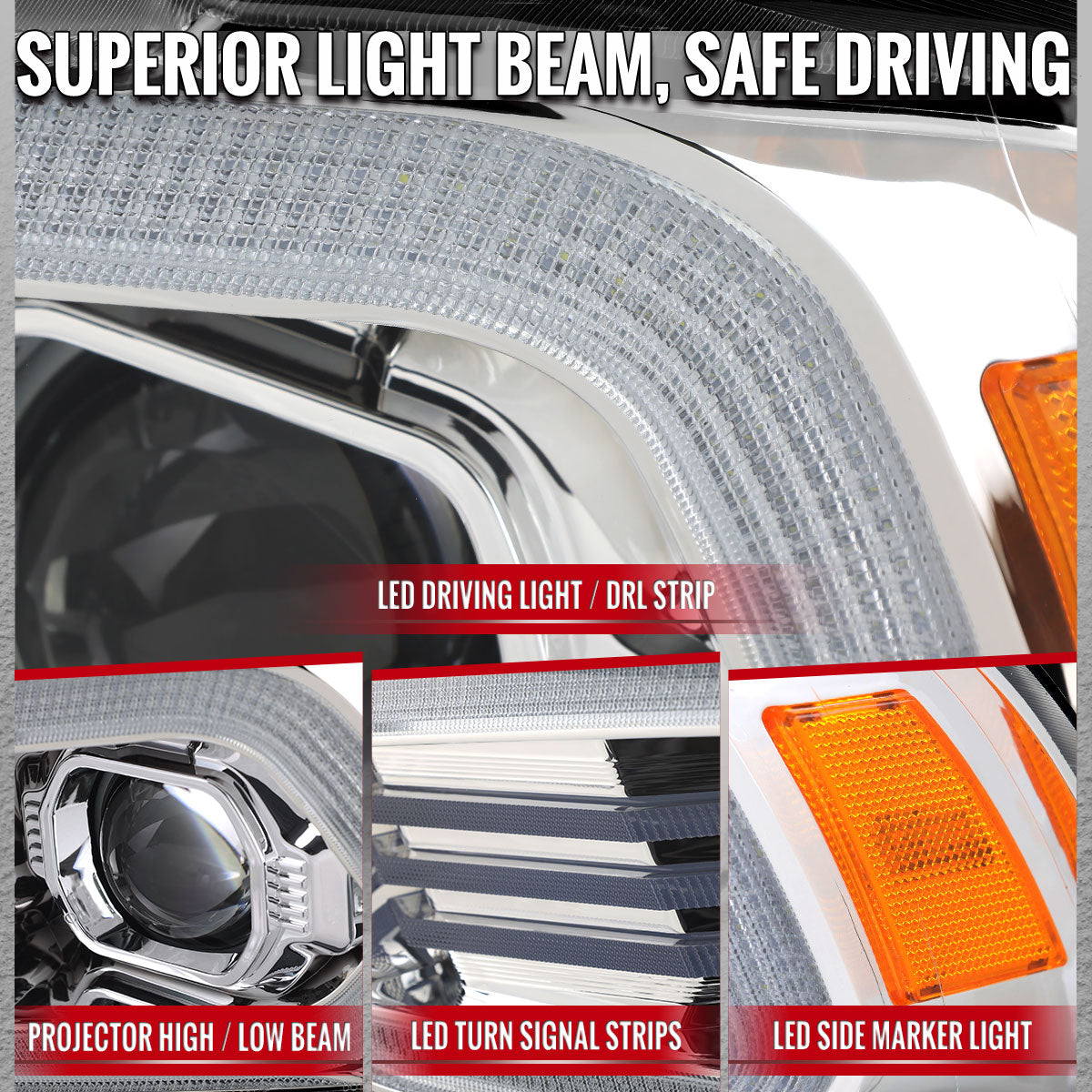 Spec-D 11-14 Dodge Charger Projector HID Headlight Chrome