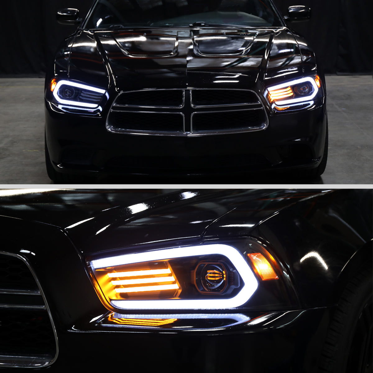 Spec-D 11-14 Dodge Charger Projector HID Headlight Black
