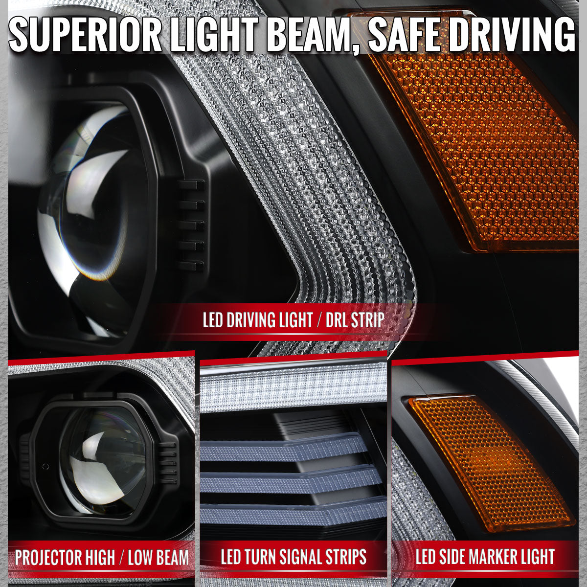 Spec-D 11-14 Dodge Charger Projector Headlights Sequential Black