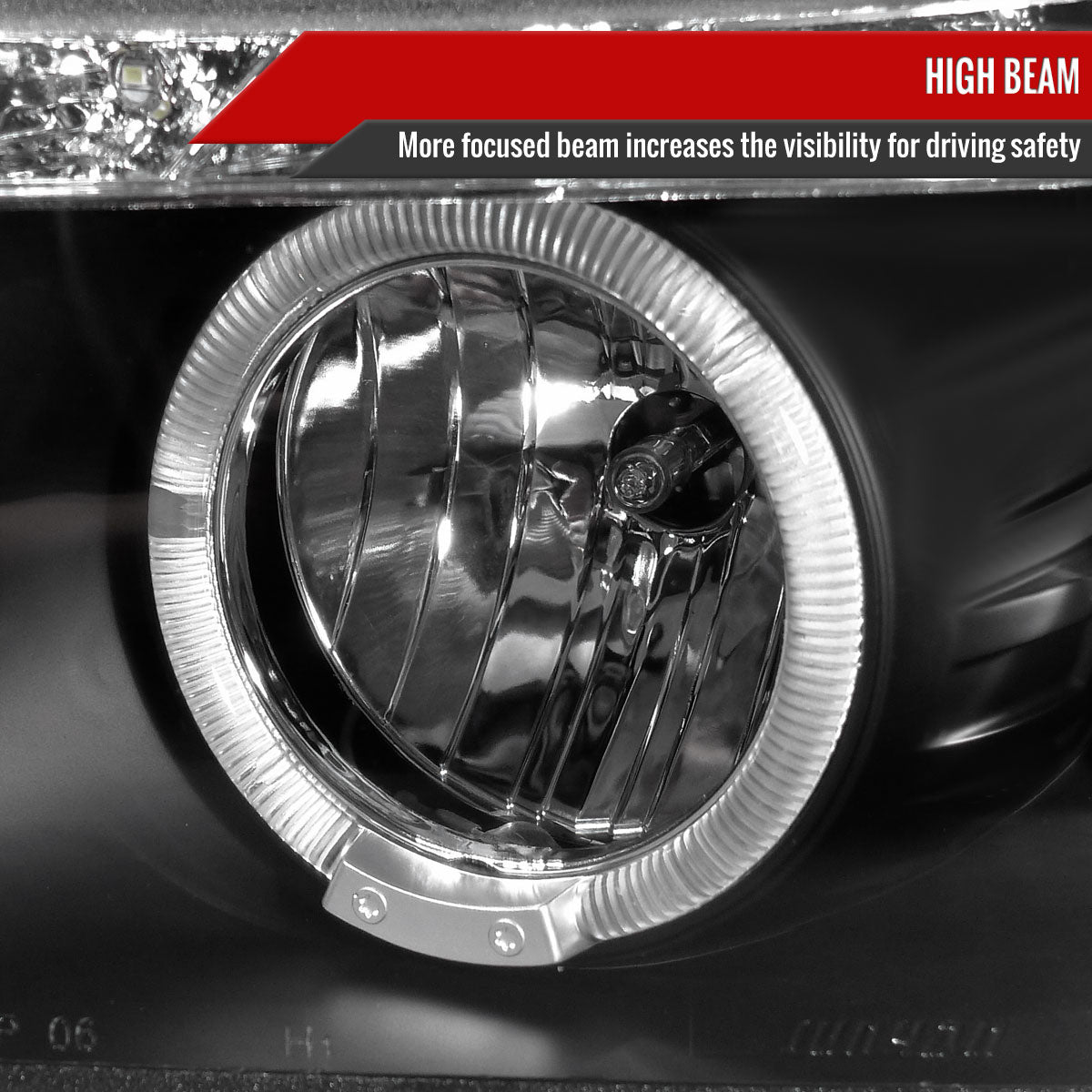 Spec-D 06-11 Honda Civic Sedan Headlights R8 LED Strip Black
