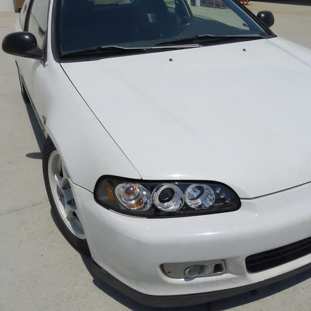 Spec-D 92-95 Honda Civic 2/3dr Halo Projector Headlights Black