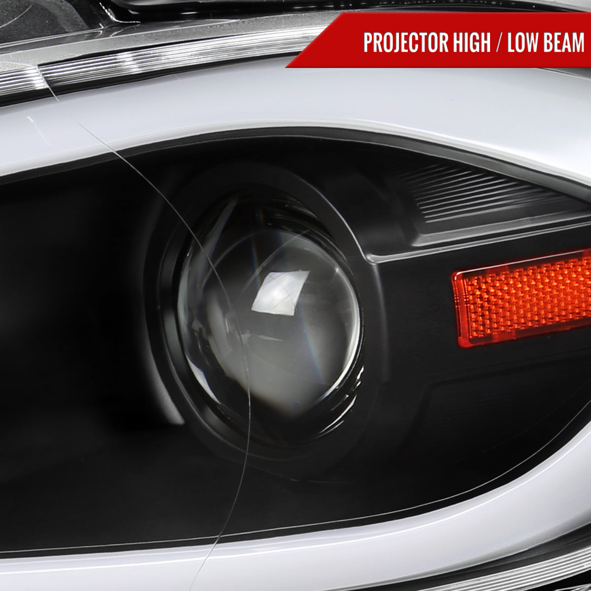 Spec-D 13-16 Dodge Dart Headlights SEQ Animated LED Bar Black