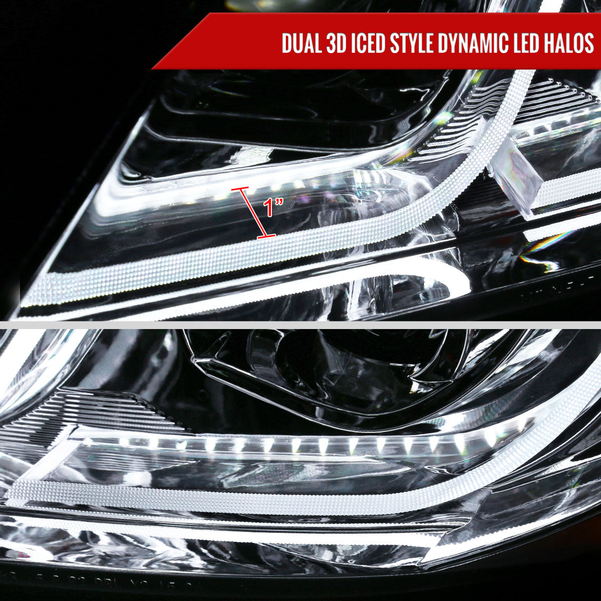 Spec-D 06-11 BMW E90 3-Series 4DR LED Projector Headlights Chrome