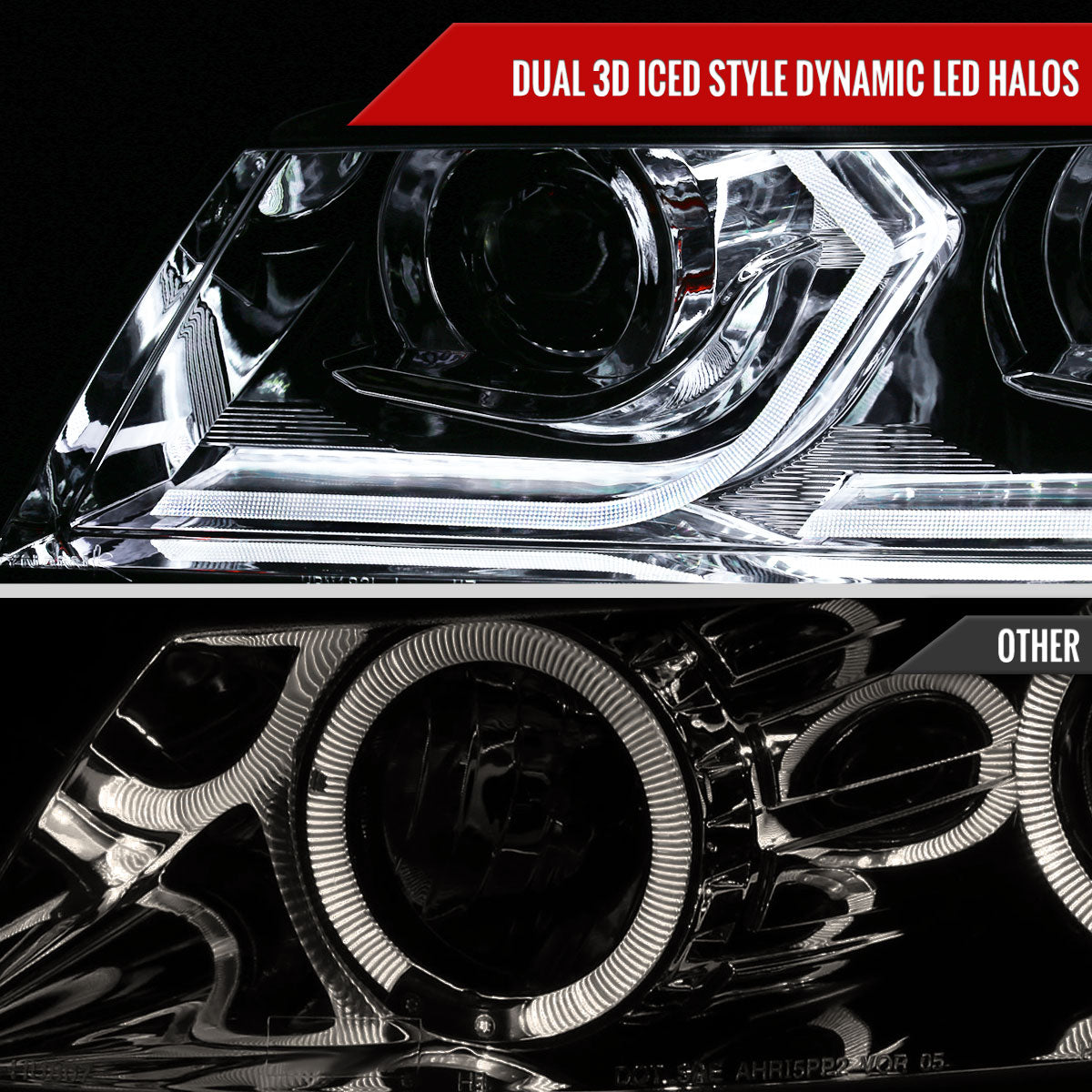 Spec-D 06-11 BMW E90 3-Series 4DR LED Projector Headlights Chrome