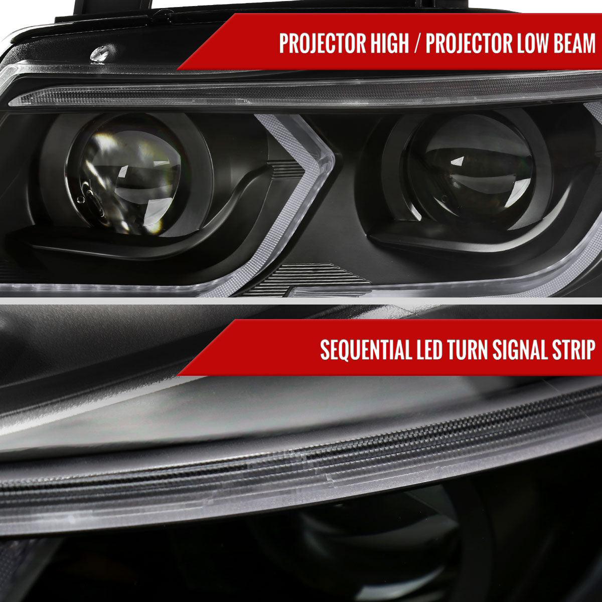 Spec-D 06-08 BMW E90 3 Series Headlights Projector G2 Black