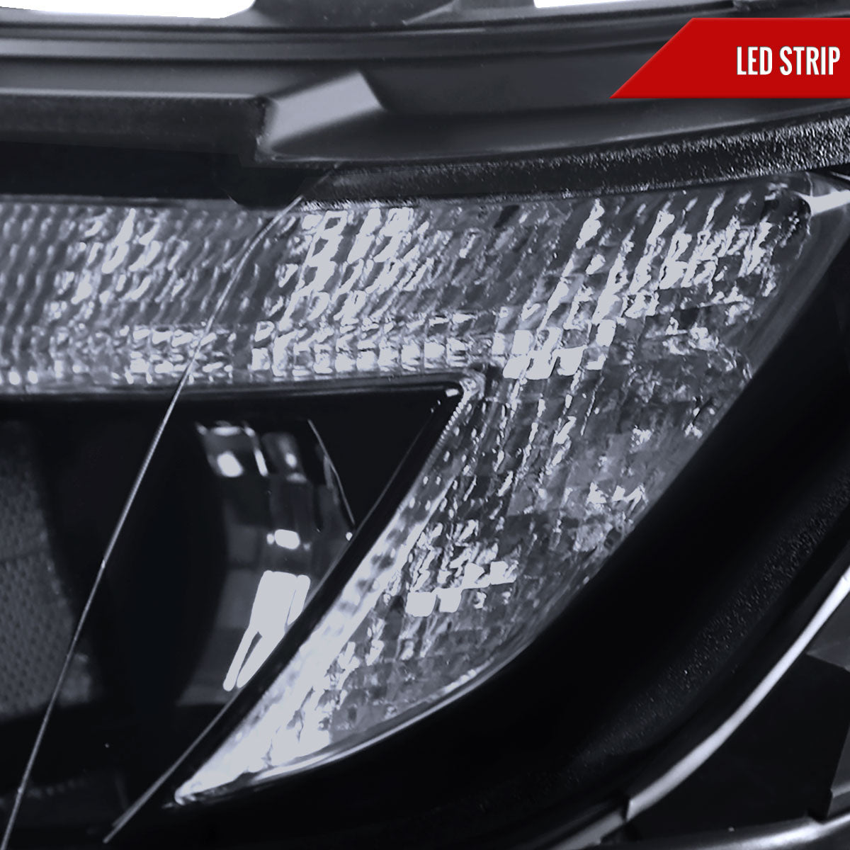 Spec-D 07-10 Ford Edge Halo Projector Headlights Strip GL Blk/ Smoked