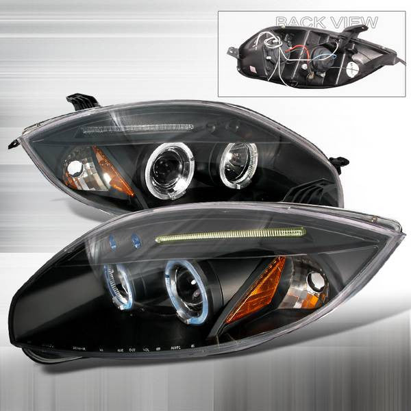 Spec-D 06-08 Mitsubishi Eclipse Halo Projector Headlights Black