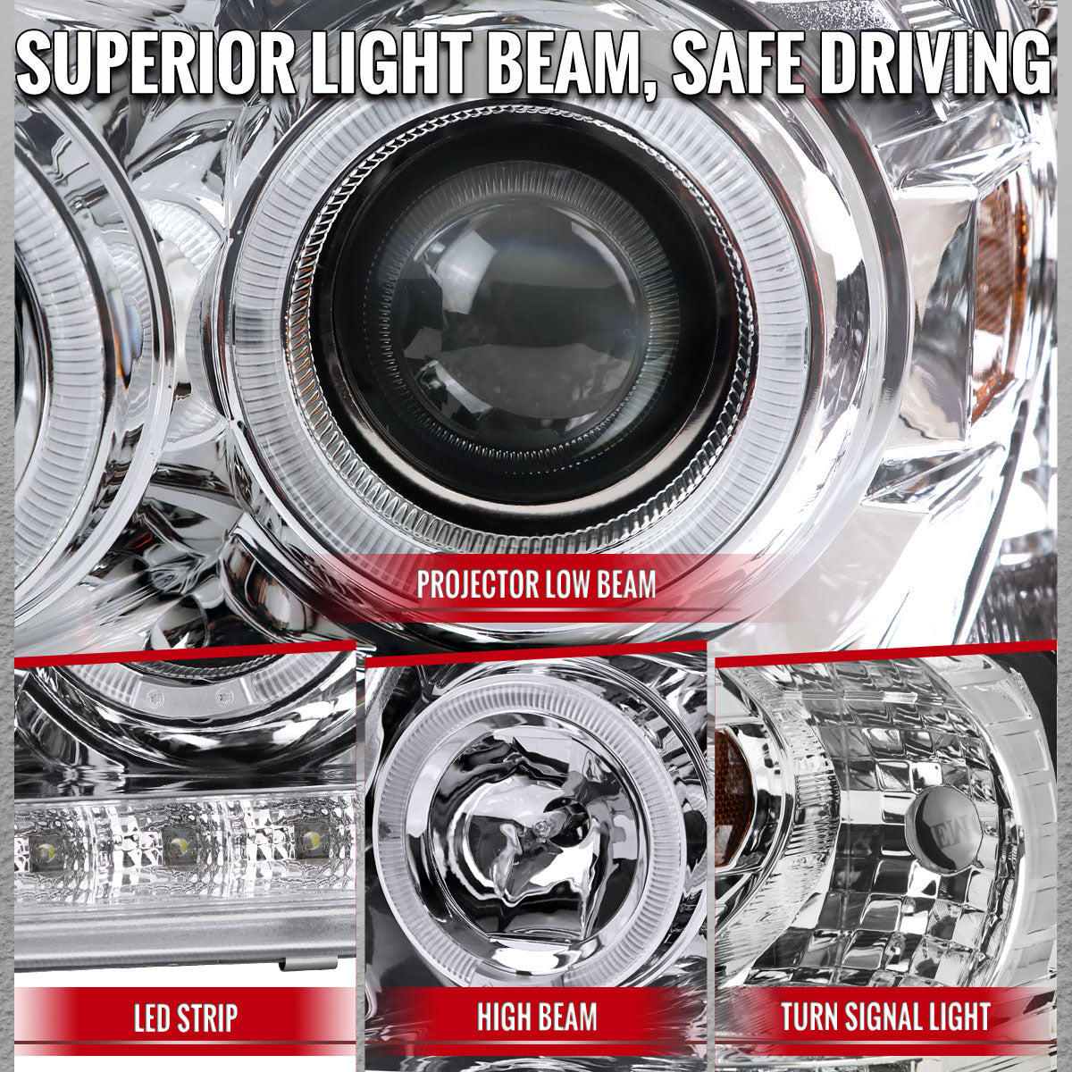 Spec-D 02-05 Ford Explorer Dual Halo Projector Headlights Chrome
