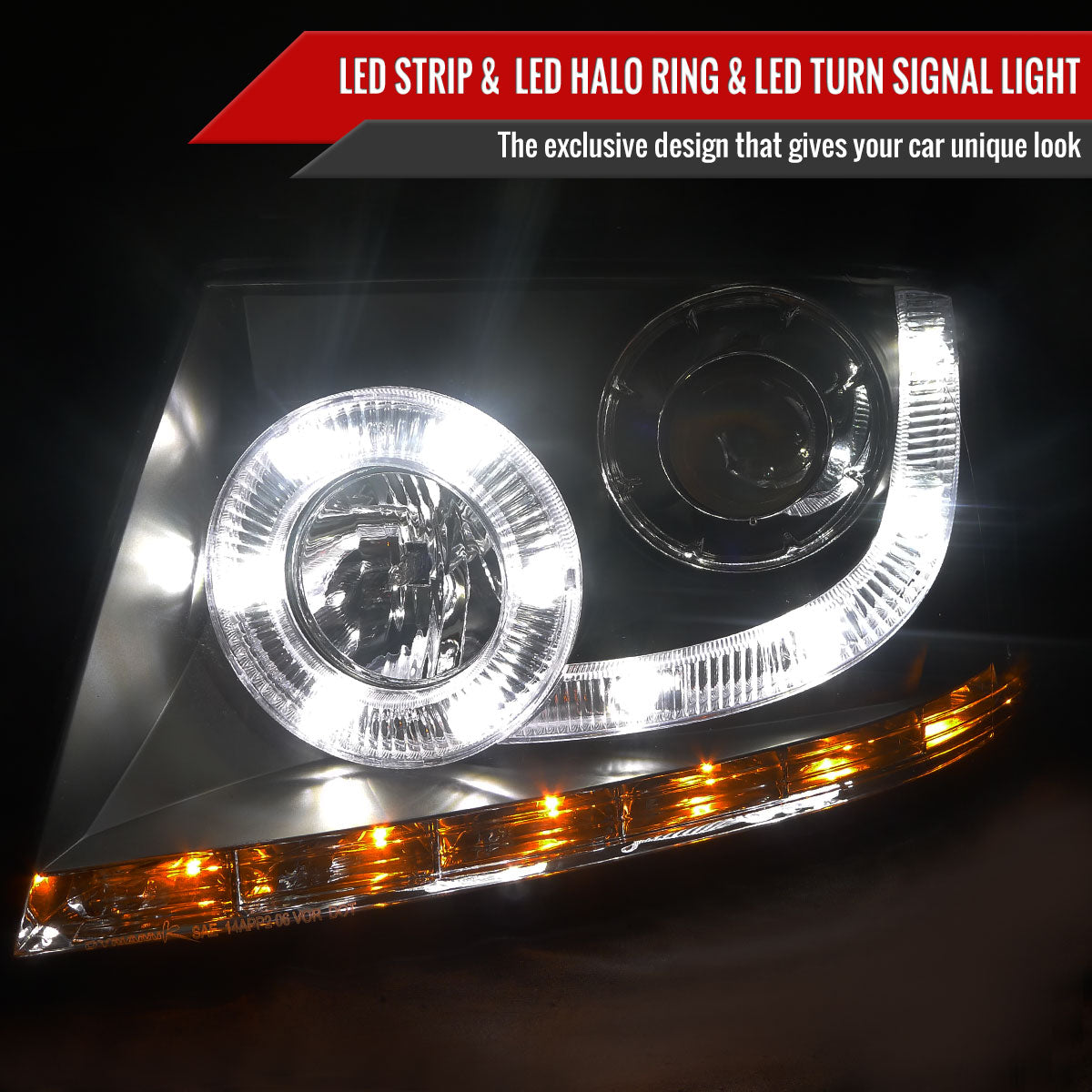 Spec-D 04-08 F-150/06-08 Lincoln Mark LT Halo Pro Headlights Black