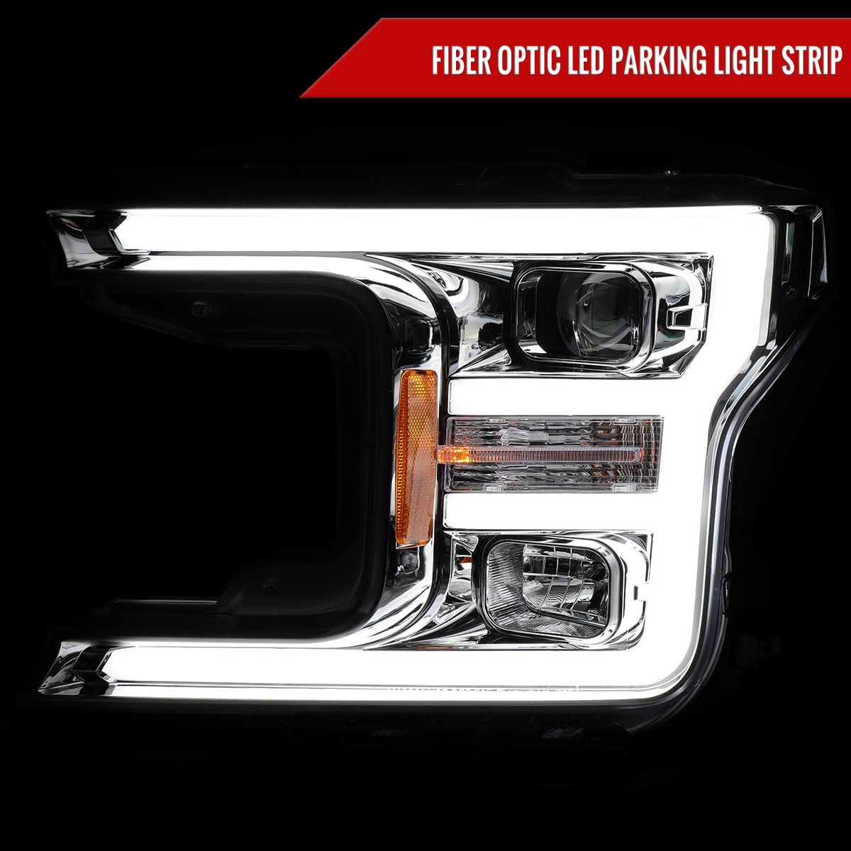 Spec-D 18-20 Ford F-150 Projector Headlights Chrome/Clear.