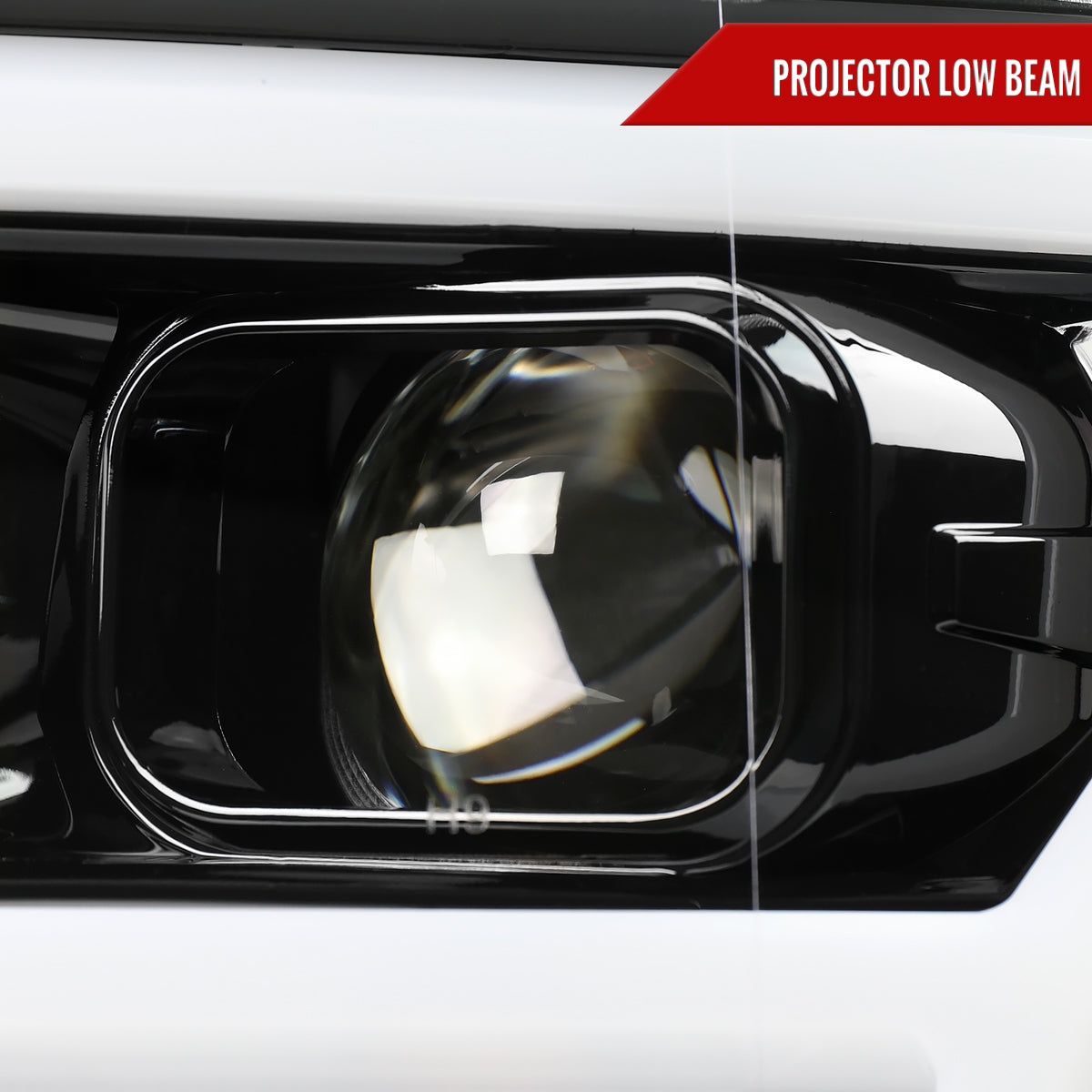 Spec-D 18-20 Ford F-150 LED Projector Headlights Glossy Black