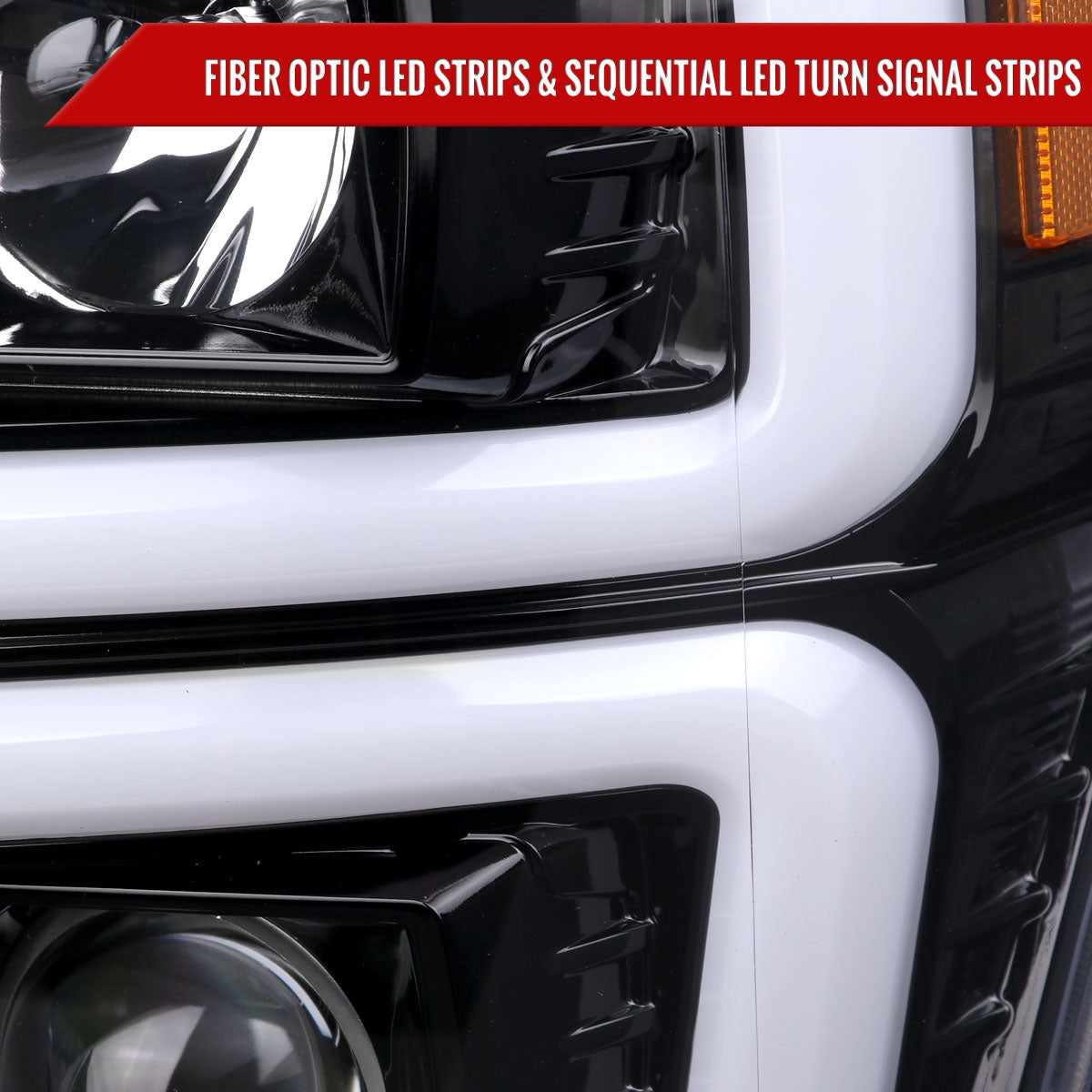 Spec-D 08-10 Ford F-250 Super Duty Headlights Sequential Jet Black