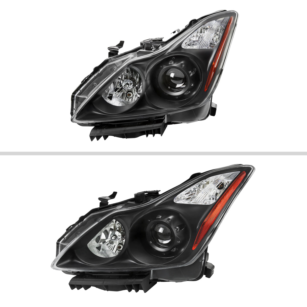 Spec-D 08-13 G37 14-15 Q60 2DR Headlights OEM Style Black/Clear