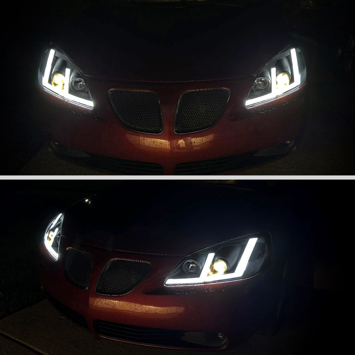 Spec-D 05-10 Pontiac G6 Projector Headlights Strip SEQ Black/Smoked