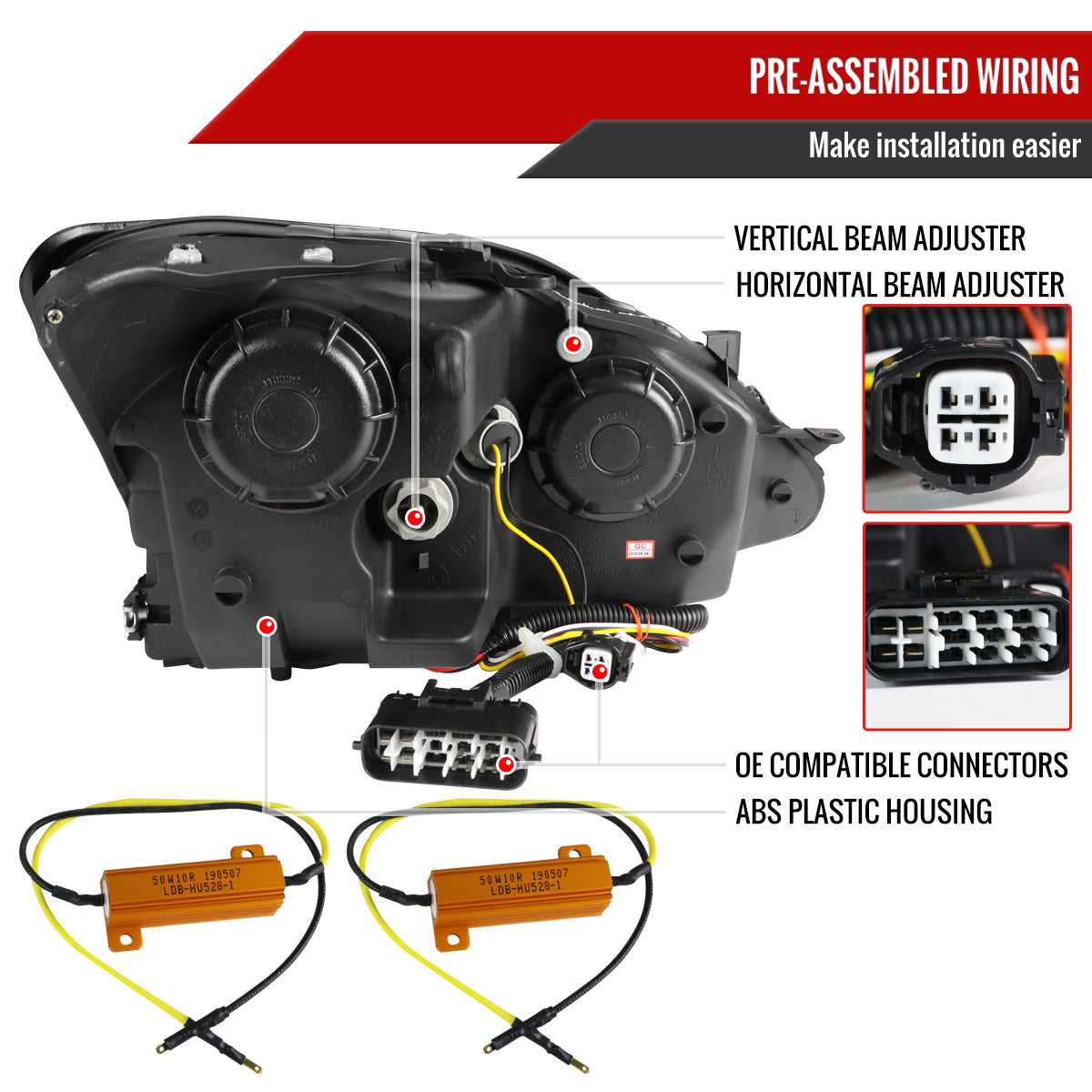 Spec-D 06-10 Lexus IS250/IS350 Headlights SEQ Turn Signals Black