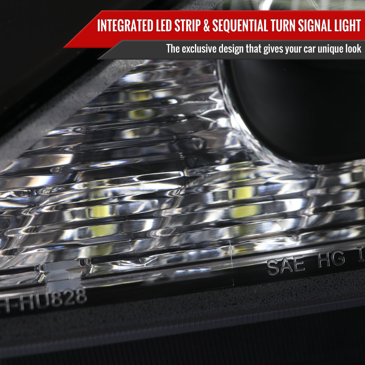 Spec-D 06-10 Lexus IS250 IS350 Headlights Sequential LED Strip Black