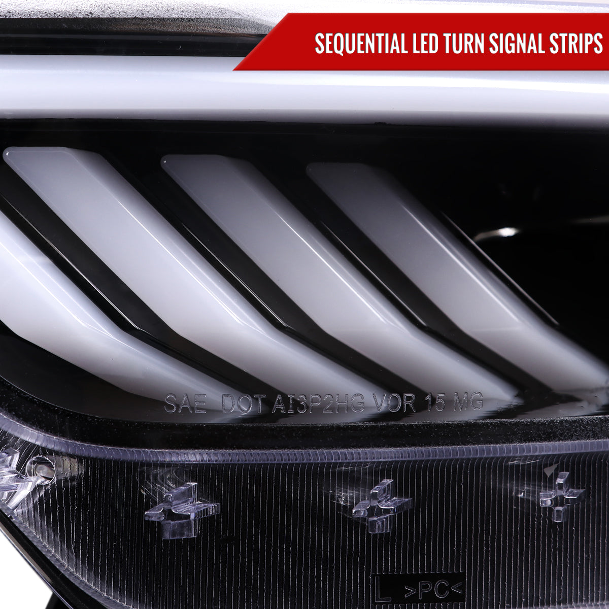 Spec-D 15-17 Ford Mustang Sequential Headlights HID-Type Jet Black