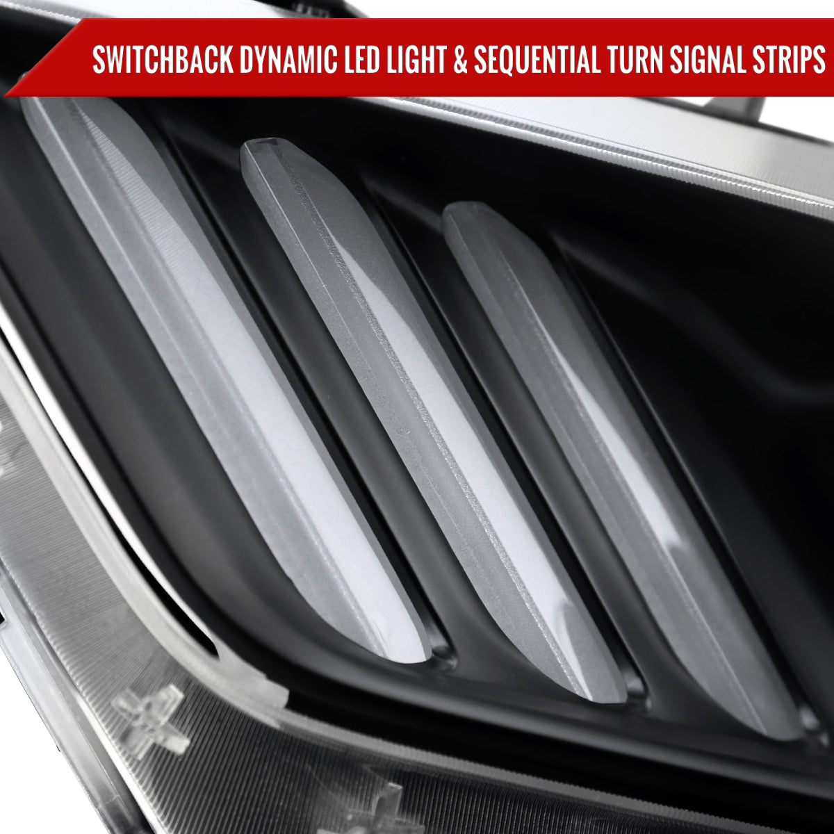 Spec-D 15-17 Ford Mustang HID/Xenon SEQ LED Projector Headlights Black