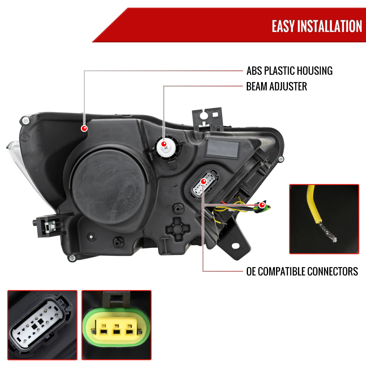 Spec-D 15-17 Mustang/18-20 Shelby Headlights Xenon Sequential Black