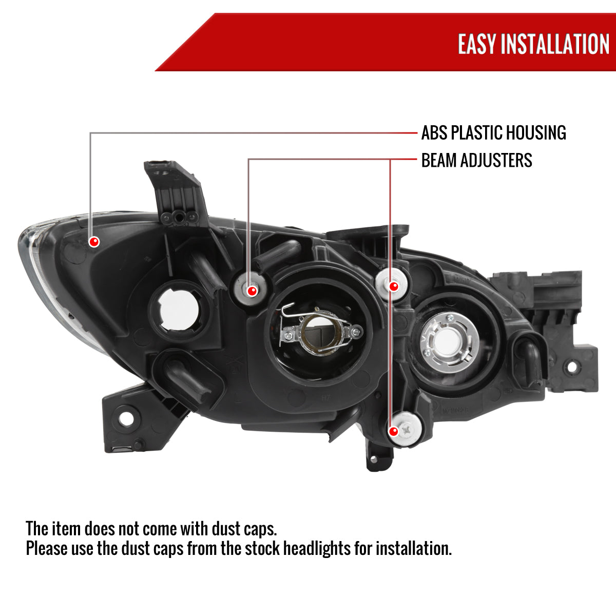 Spec-D 04-09 Mazda 3 Sedan Headlights Projector Chrome/Clear