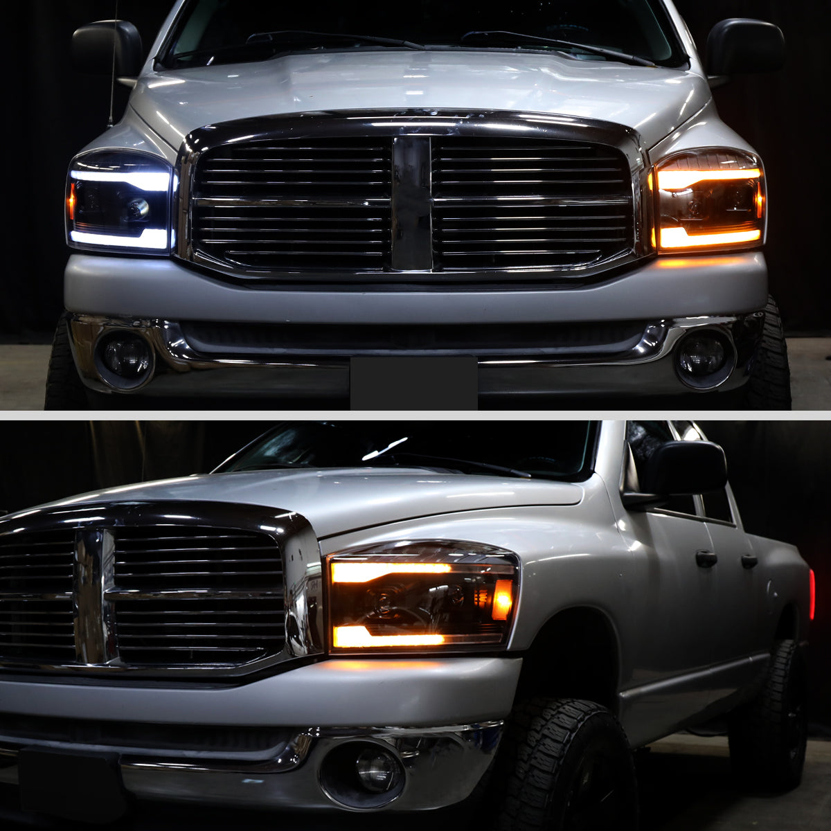 Spec-D 06-08 Ram 1500 Ram 2500 3500 SEQ Projector Headlights Smoked