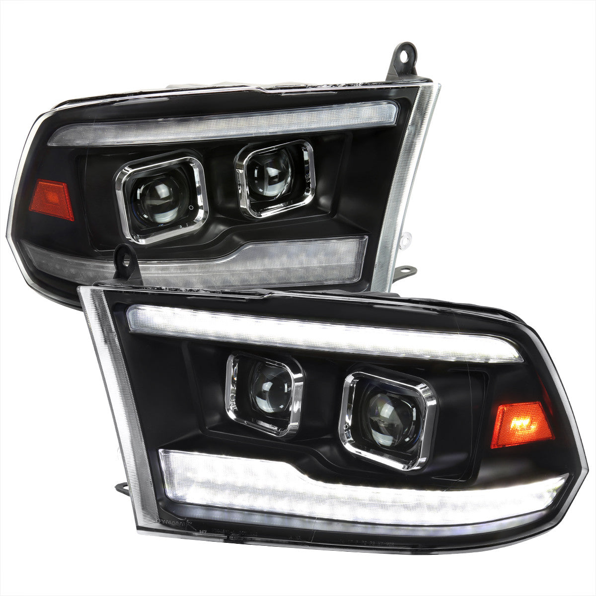Spec-D 09-18 Dodge Ram 1500 3500 Sequential LED Headlights Black