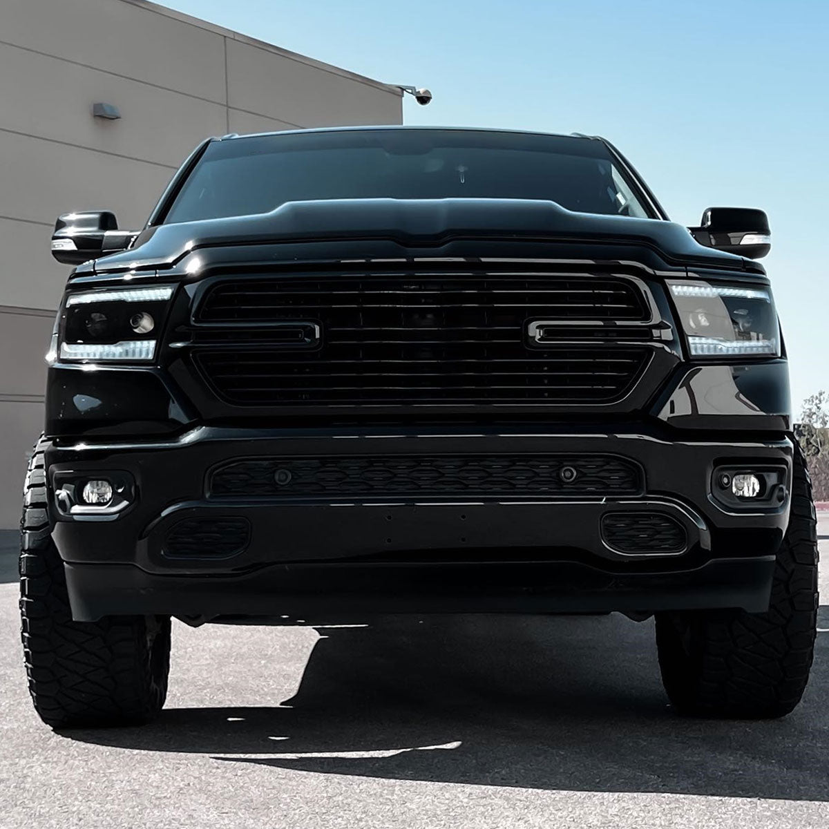 Spec-D 19-24 Ram 1500 SEQ LED Projector Headlights Black Smoked Lens