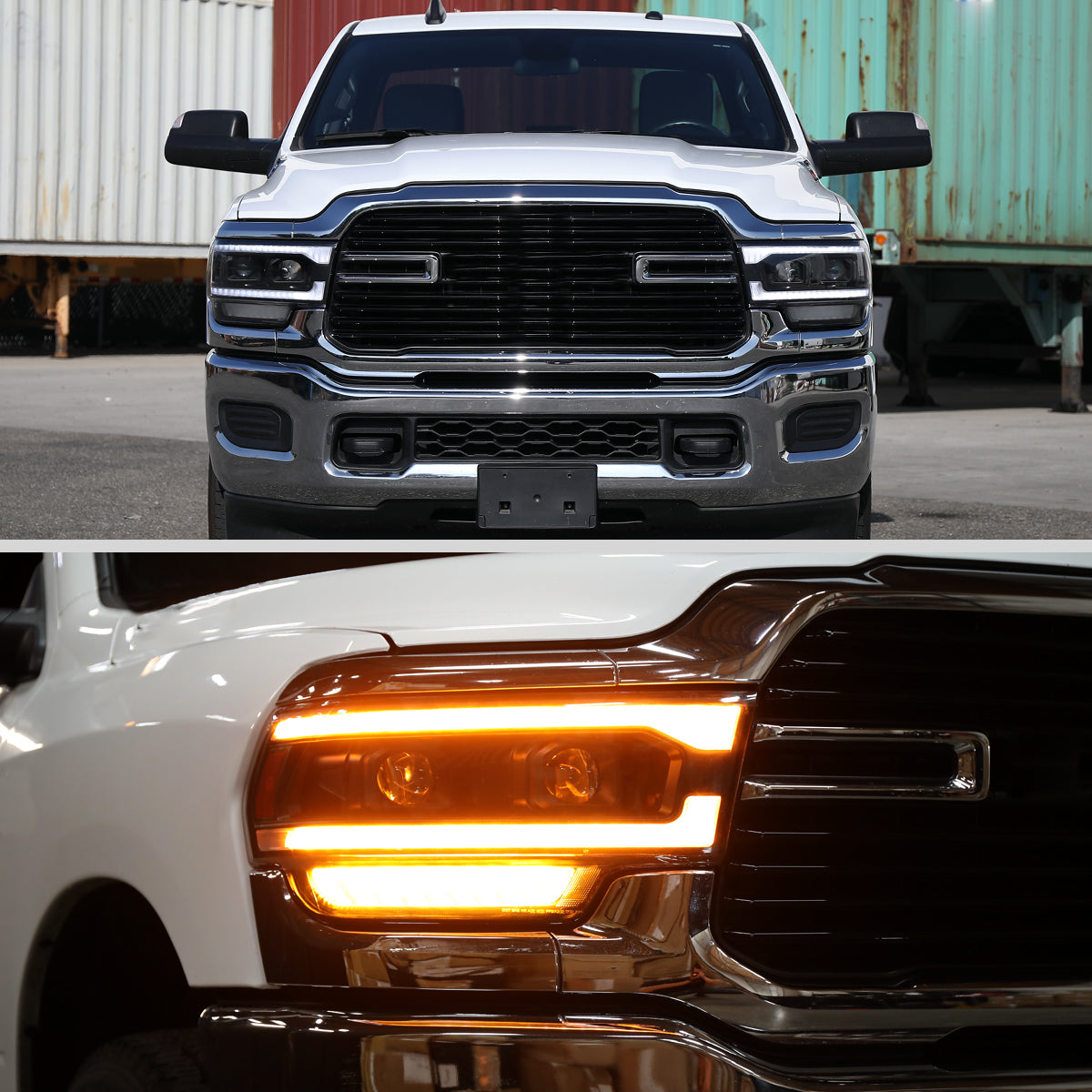Spec-D 19-24 Ram 2500-5500 Headlights Switchback SEQ Matte Black