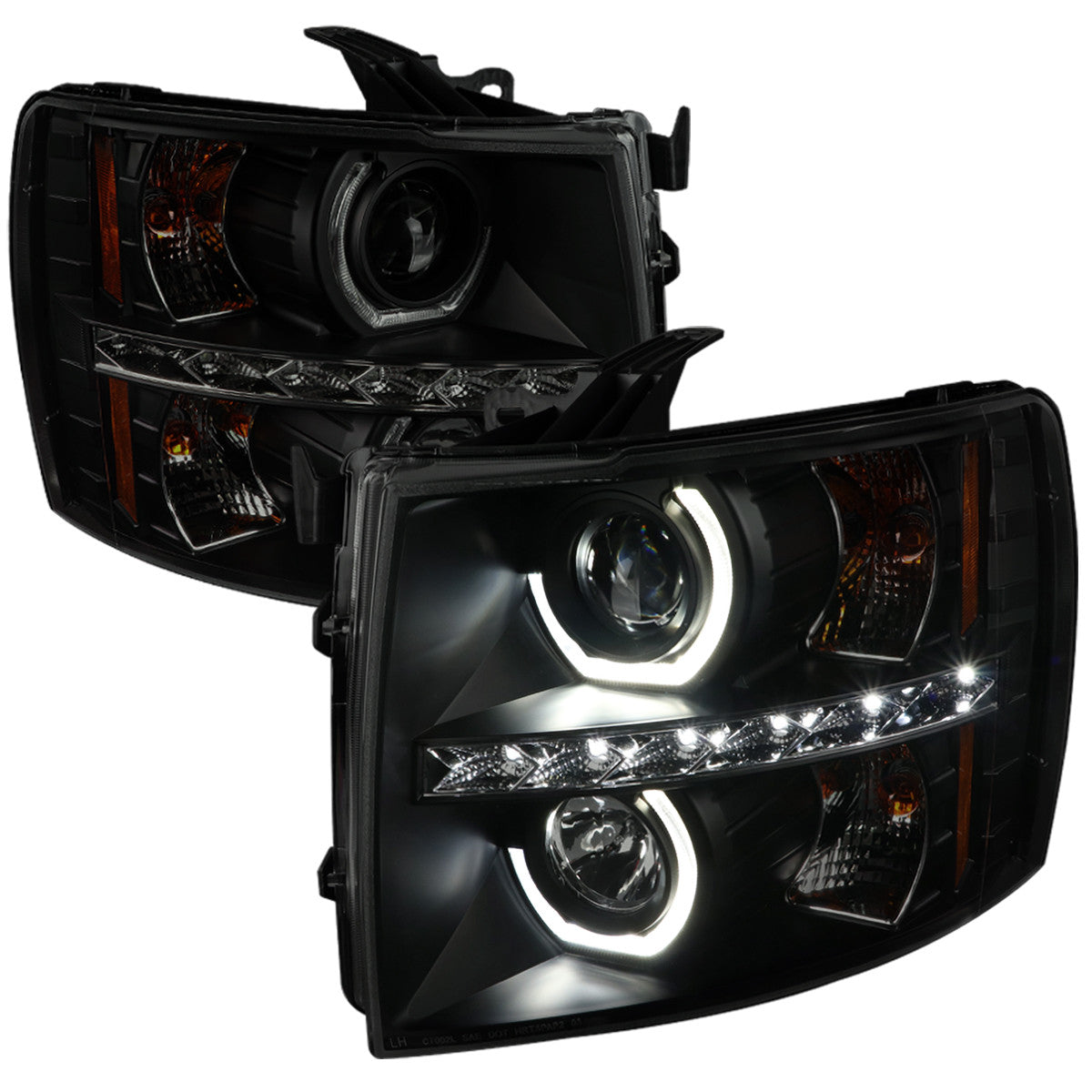 Spec-D 07-13 Chevy Silverado Headlights Smoked Black