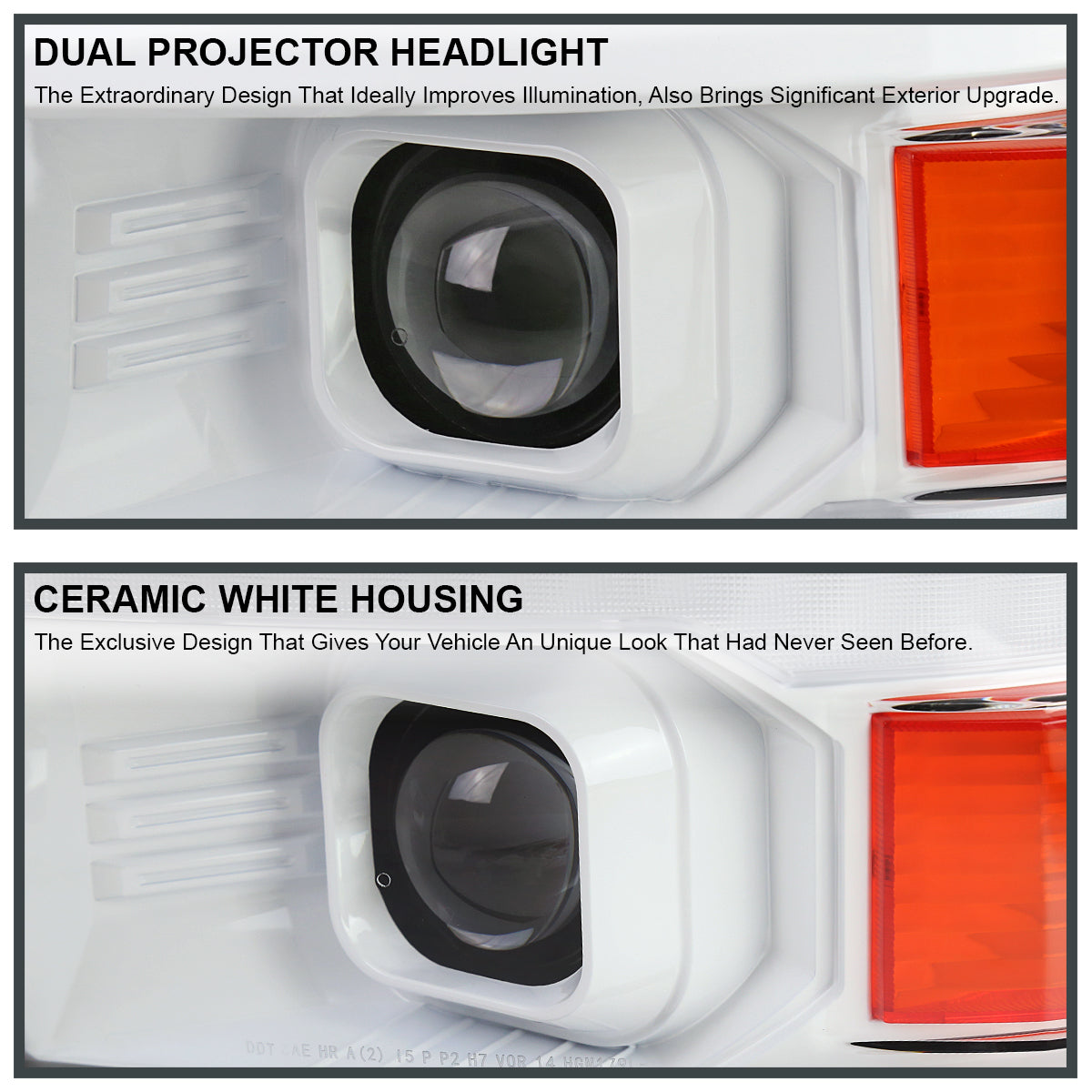 Spec-D 14-15 Silverado 1500 Sequential Headlights White/Black Trim