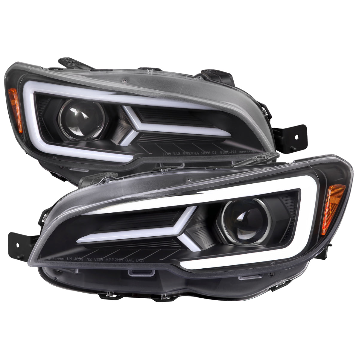 Spec-D 15-21 Subaru Impreza WRX/STI LED Bar SEQ Headlights Black