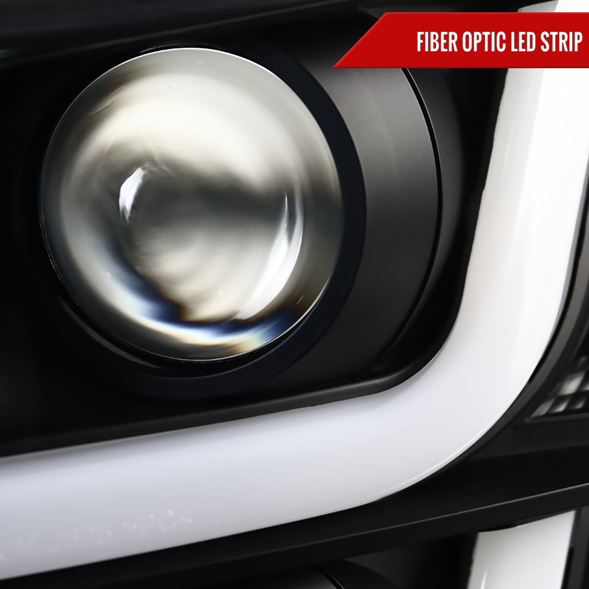 Spec-D 15-20 GMC Yukon/Yukon XL LED U-Bar Projector Headlights Black