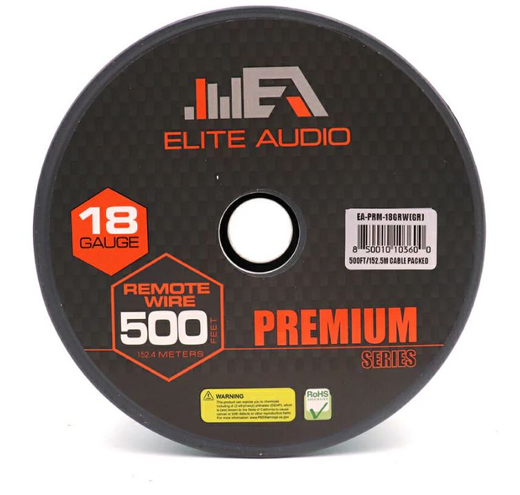 Elite Audio EA-PRM-18GRW(BLK) CCA 18 Gauge Remote Wire 500ft | Elite Audio