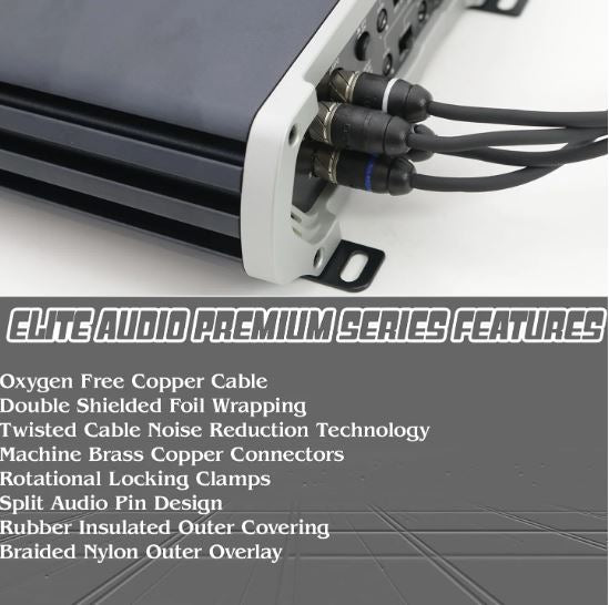 Elite Audio 15ft RCA Cable – Premium 2-Channel Twisted Pair with Noise Reduction | Oxygen-Free Copper | Male to Male